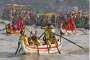 চট্টগ্রামের কর্ণফুলী নদীতে ঐতিহ্যবাহী বর্ণিল সাম্পান খেলা